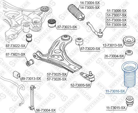 Stellox 11-73016-SX - Bouchon de protection / soufflet, amortisseur cwaw.fr