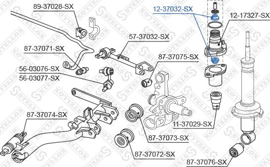 Stellox 12-37032-SX - Douille d'écartement, amortisseur cwaw.fr