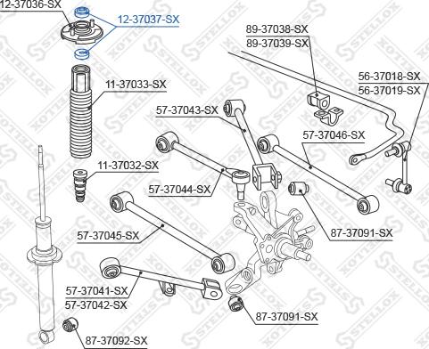 Stellox 12-37037-SX - Roulement, coupelle de suspension cwaw.fr