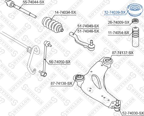 Stellox 12-74039-SX - Coupelle de suspension cwaw.fr