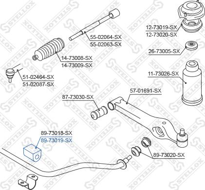 Stellox 89-73019-SX - Coussinet de palier, stabilisateur cwaw.fr