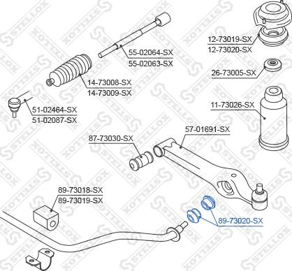 Stellox 89-73020-SX - Coussinet de palier, stabilisateur cwaw.fr