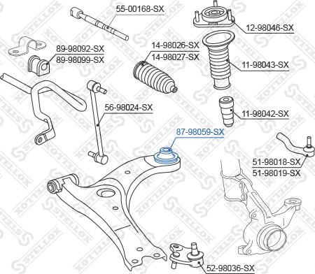 Stellox 87-98059-SX - Suspension, bras de liaison cwaw.fr