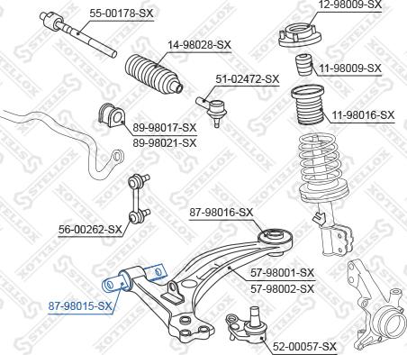 Stellox 87-98015-SX - Suspension, bras de liaison cwaw.fr