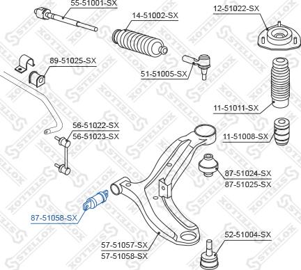 Stellox 87-51058-SX - Suspension, bras de liaison cwaw.fr