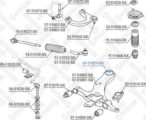 Stellox 87-51071-SX - Suspension, bras de liaison cwaw.fr