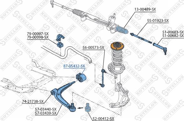 Stellox 87-05432-SX - Suspension, bras de liaison cwaw.fr