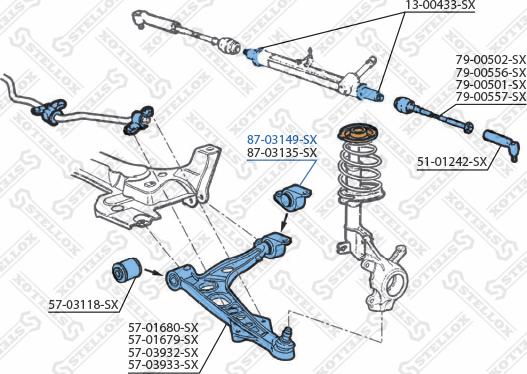 Stellox 87-03149-SX - Suspension, bras de liaison cwaw.fr