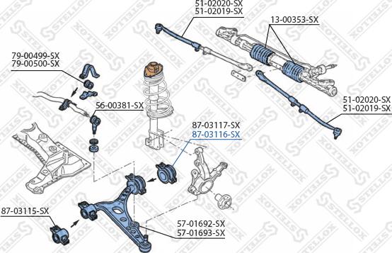 Stellox 87-03116-SX - Suspension, bras de liaison cwaw.fr