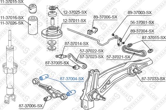 Stellox 87-37004-SX - Suspension, bras de liaison cwaw.fr