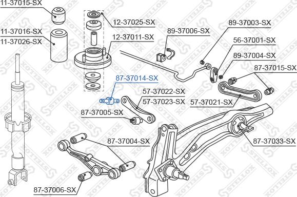 Stellox 87-37014-SX - Suspension, bras de liaison cwaw.fr