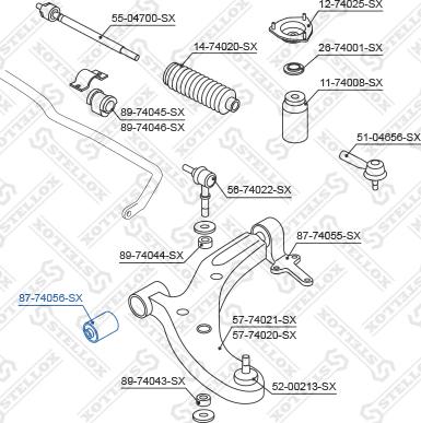 Stellox 87-74056-SX - Suspension, bras de liaison cwaw.fr