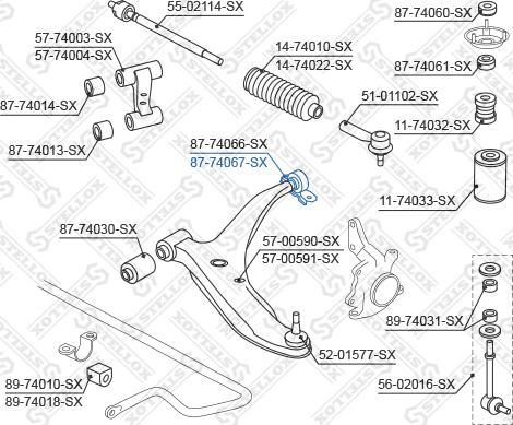 Stellox 87-74067-SX - Suspension, bras de liaison cwaw.fr