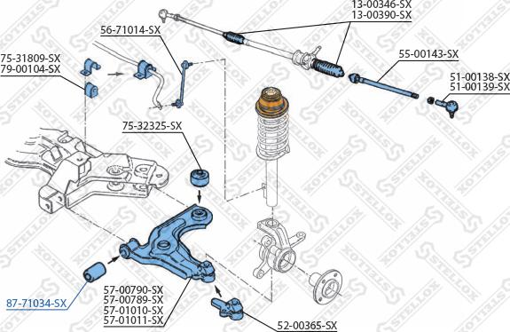 Stellox 87-71034-SX - Suspension, bras de liaison cwaw.fr