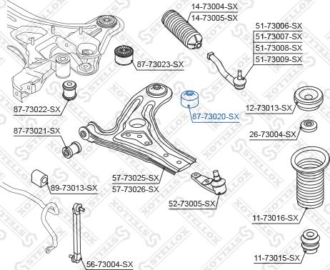 Stellox 87-73020-SX - Suspension, bras de liaison cwaw.fr