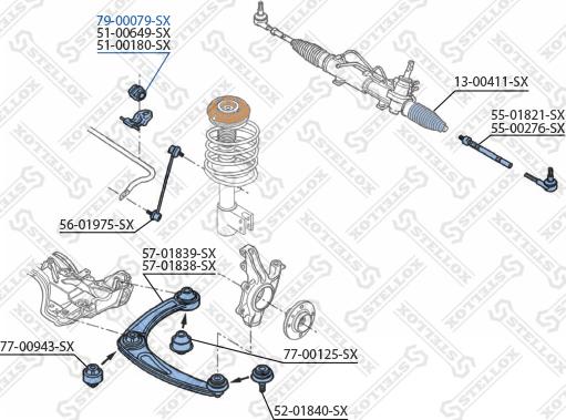 Stellox 79-00079-SX - Coussinet de palier, stabilisateur cwaw.fr