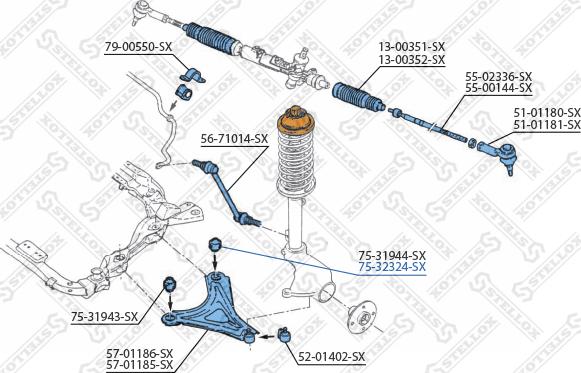 Stellox 75-32324-SX - Suspension, bras de liaison cwaw.fr