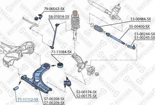 Stellox 71-11112-SX - Suspension, bras de liaison cwaw.fr