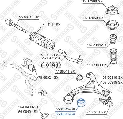 Stellox 77-00513-SX - Suspension, bras de liaison cwaw.fr