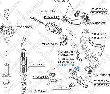 Stellox 77-00004-SX - Suspension, bras de liaison cwaw.fr