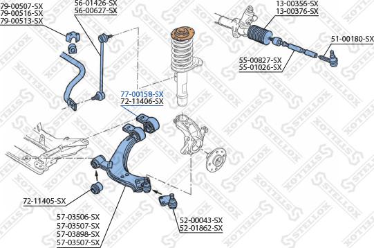 Stellox 77-00158-SX - Suspension, bras de liaison cwaw.fr