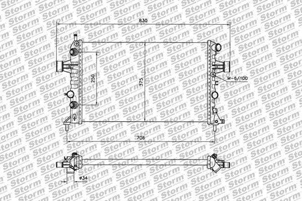 Storm 65020 - Radiateur, refroidissement du moteur cwaw.fr