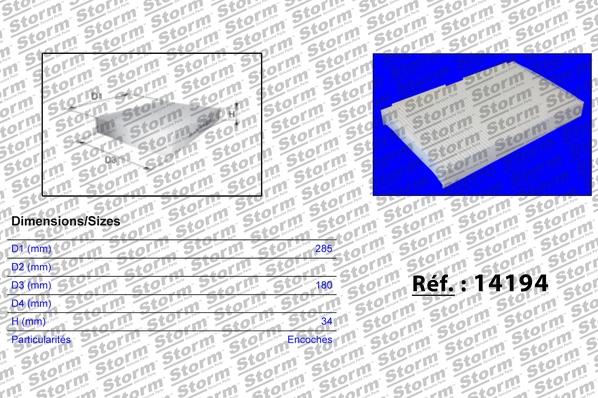 Storm 14194 - Filtre, air de l'habitacle cwaw.fr