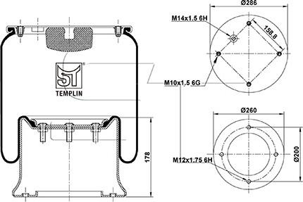 ST-Templin 04.060.6106.330 - Ressort pneumatique, suspension pneumatique cwaw.fr