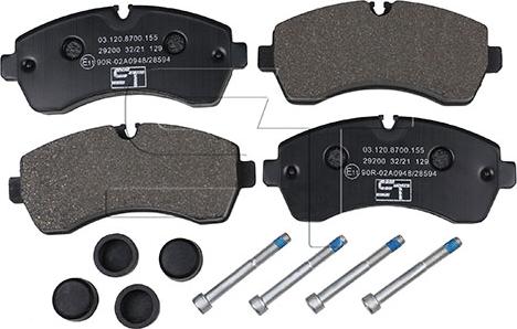 ST-Templin 03.120.8700.155 - Kit de plaquettes de frein, frein à disque cwaw.fr