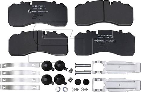 ST-Templin 03.120.8700.111 - Kit de plaquettes de frein, frein à disque cwaw.fr