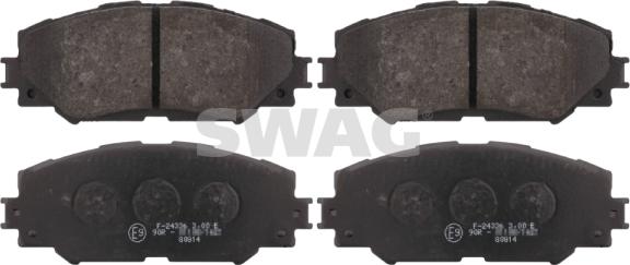 Swag 81 91 6650 - Kit de plaquettes de frein, frein à disque cwaw.fr