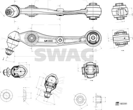 Swag 33 10 9994 - Bras de liaison, suspension de roue cwaw.fr