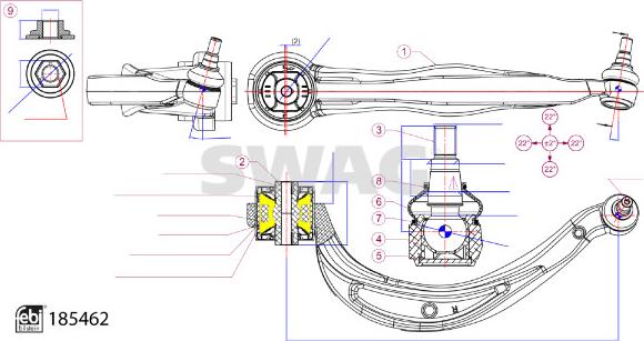 Swag 33 10 9928 - Bras de liaison, suspension de roue cwaw.fr