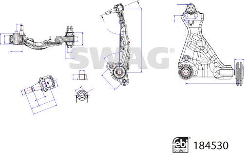 Swag 33 10 9423 - Bras de liaison, suspension de roue cwaw.fr