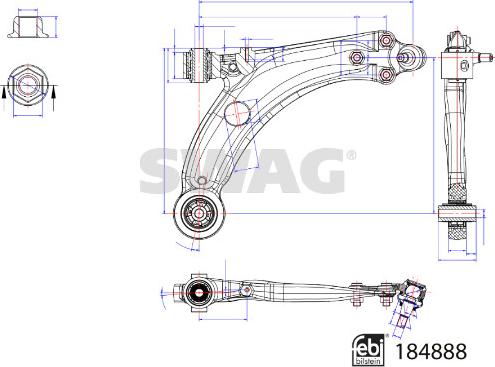 Swag 33 10 9629 - Bras de liaison, suspension de roue cwaw.fr