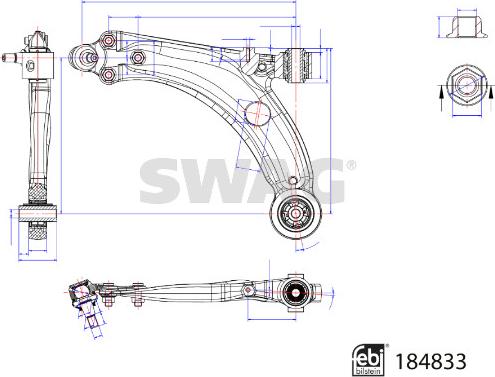 Swag 33 10 9625 - Bras de liaison, suspension de roue cwaw.fr