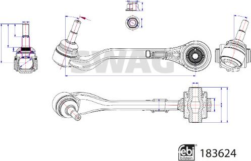 Swag 33 10 9094 - Bras de liaison, suspension de roue cwaw.fr