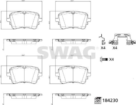 Swag 33 10 9320 - Kit de plaquettes de frein, frein à disque cwaw.fr