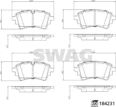 Swag 33 10 9321 - Kit de plaquettes de frein, frein à disque cwaw.fr