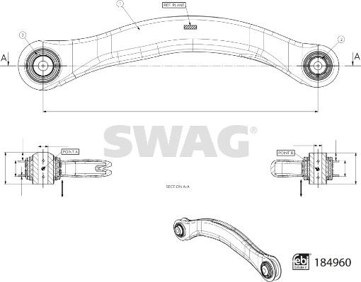 Swag 33 10 9715 - Bras de liaison, suspension de roue cwaw.fr