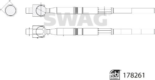 Swag 33 10 4443 - Rotule de direction intérieure, barre de connexion cwaw.fr