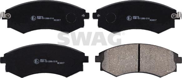 Swag 33 10 5121 - Kit de plaquettes de frein, frein à disque cwaw.fr