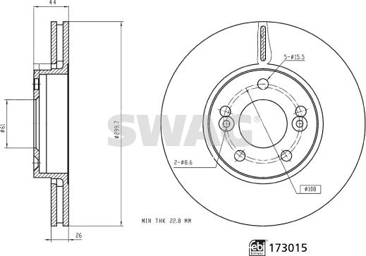 Swag 33 10 1581 - Disque de frein cwaw.fr