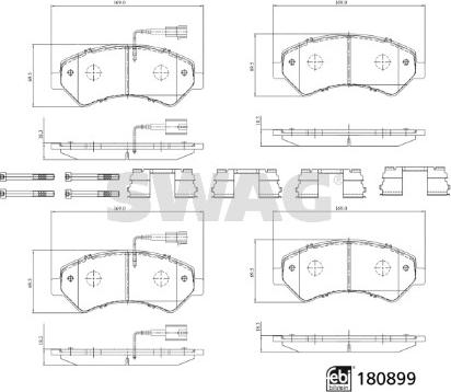 Swag 33 10 7998 - Kit de plaquettes de frein, frein à disque cwaw.fr