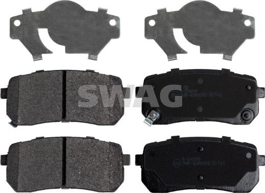 Swag 33 10 7497 - Kit de plaquettes de frein, frein à disque cwaw.fr