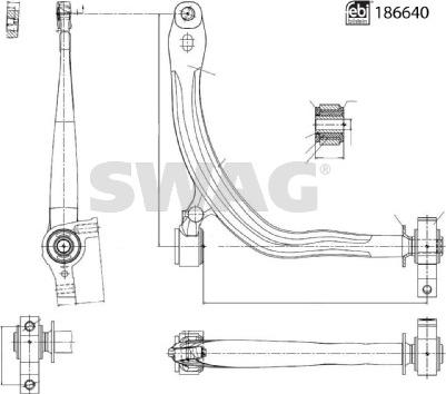 Swag 33 11 0489 - Bras de liaison, suspension de roue cwaw.fr