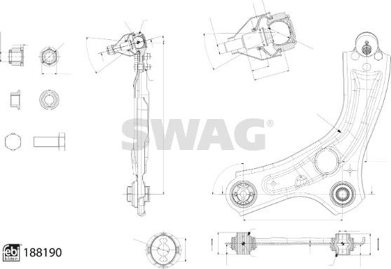 Swag 33 11 0581 - Bras de liaison, suspension de roue cwaw.fr