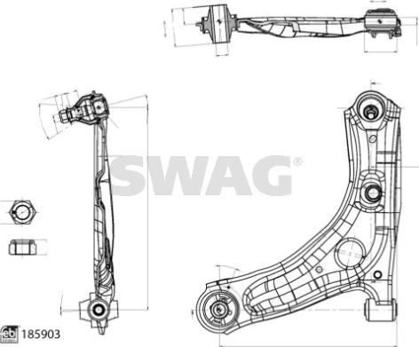 Swag 33 11 0144 - Bras de liaison, suspension de roue cwaw.fr