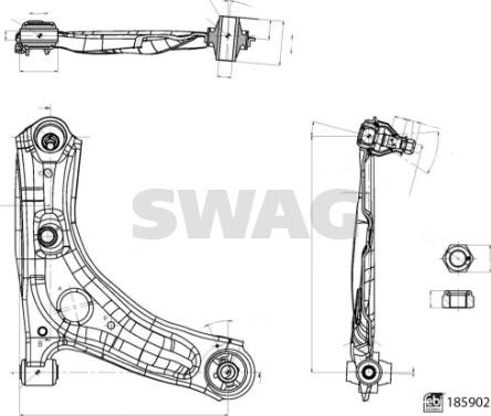 Swag 33 11 0143 - Bras de liaison, suspension de roue cwaw.fr