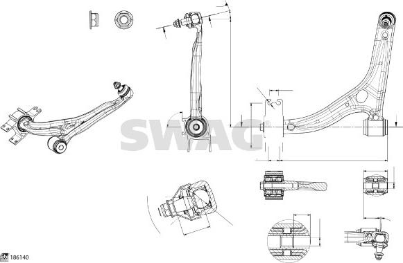 Swag 33 11 0265 - Bras de liaison, suspension de roue cwaw.fr